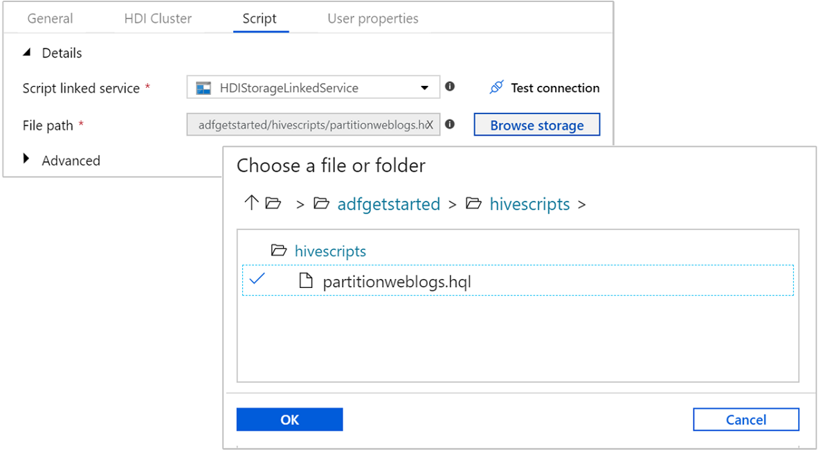 Provide Hive script details for the pipeline.