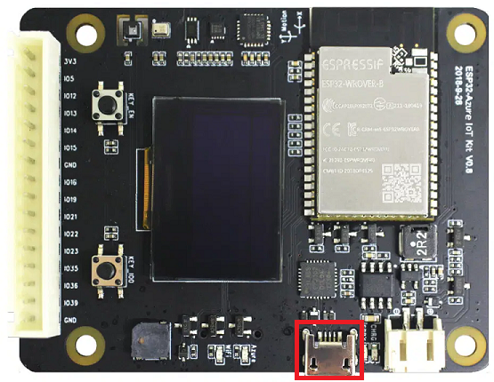 Photo de la carte du ESP32-Azure IoT Kit.