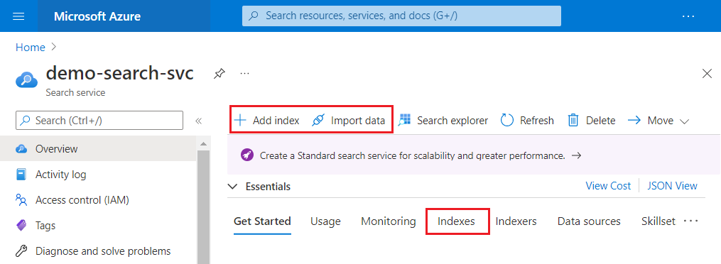 Ajouter une commande d’index