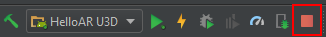 Bouton Stop dans Android Studio