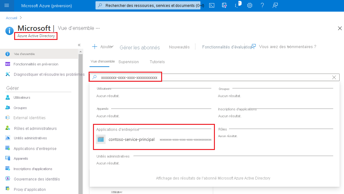 Rechercher dans Microsoft Entra ID