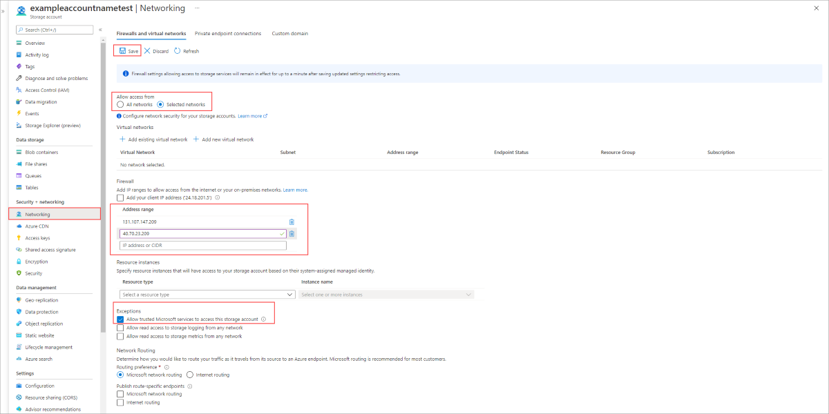 Configuration des paramètres de pare-feu et de réseau virtuel pour un fonctionnement avec Azure File Sync