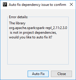 IntelliJ IDEA Spark - Boîte de dialogue1 Auto Fix