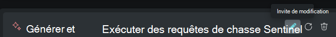 Capture d’écran montrant les options d’invite pour la modification, la réexécutation et la suppression.