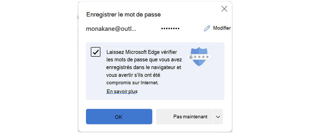 Invite à enregistrer le mot de passe