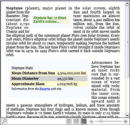 Capture d’écran : FlowDocumentReader ViewMode de Scroll