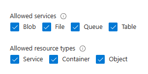 Services et types de ressources autorisés.