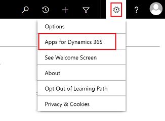 Sélectionner les applications pour Applications pour Dynamics 365.