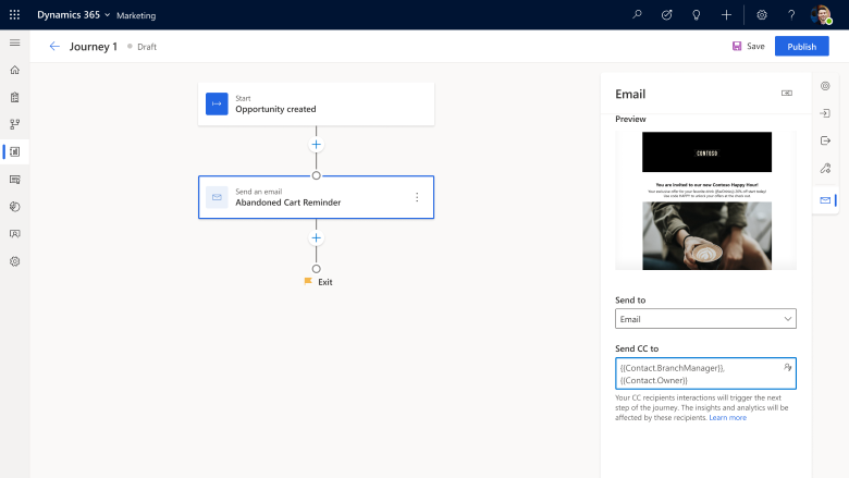 Utilisation de la copie carbone (cc) dans le parcours du client