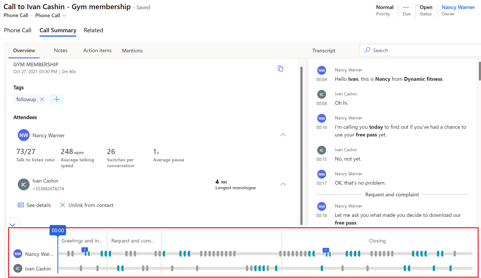 Chronologie de lecture avec segmentation