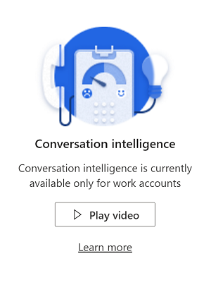 Une capture d’écran du message affiché dans les pages d’intelligence conversationnelle pour les comptes non professionnels.