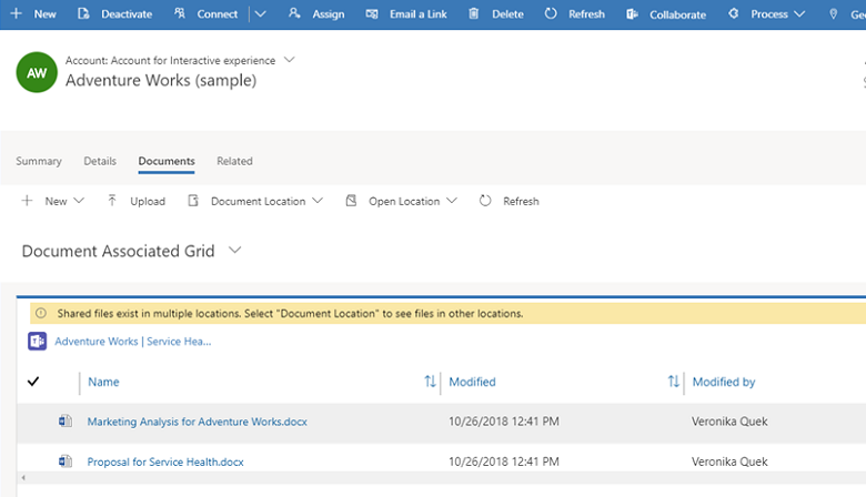 Gestion des documents des applis Dynamics 365 dans Teams.