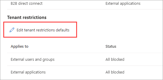 Capture d’écran montrant les boutons de modification des paramètres par défaut.