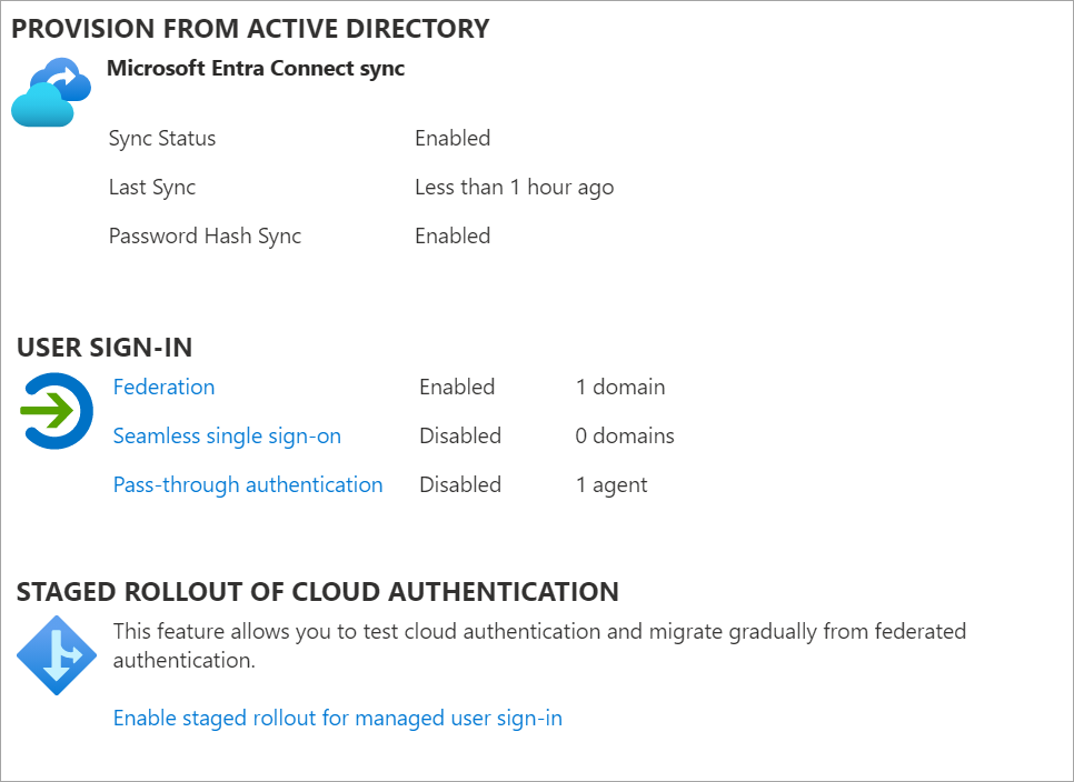 Vérifier les paramètres Microsoft Entra Connect actuels