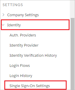 Configurer l’authentification unique – Paramètres