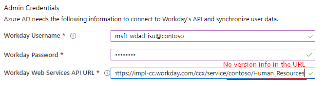 Capture d’écran montrant aucune information de version de Workday