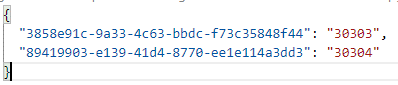 Capture d’écran du mappage de port dans le fichier CustomConnectorPortMap.json.