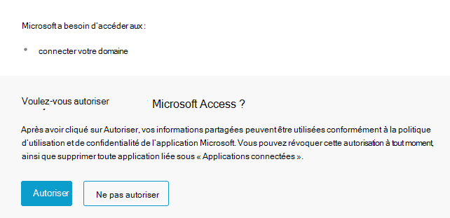 Sélectionnez Se connecter, puis Autoriser.