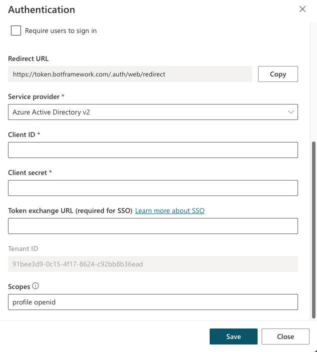 Configuration de l’authentification