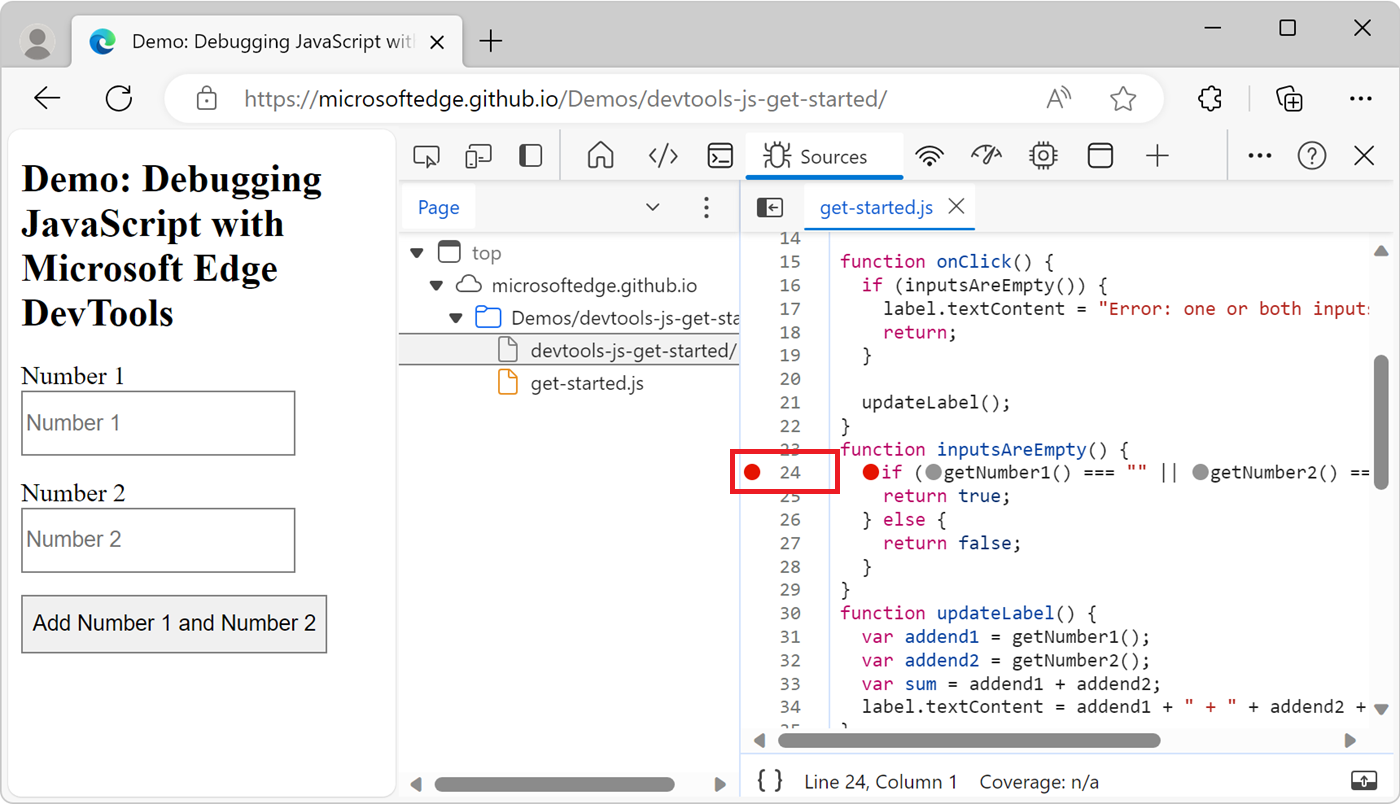 Un point d’arrêt de ligne de code