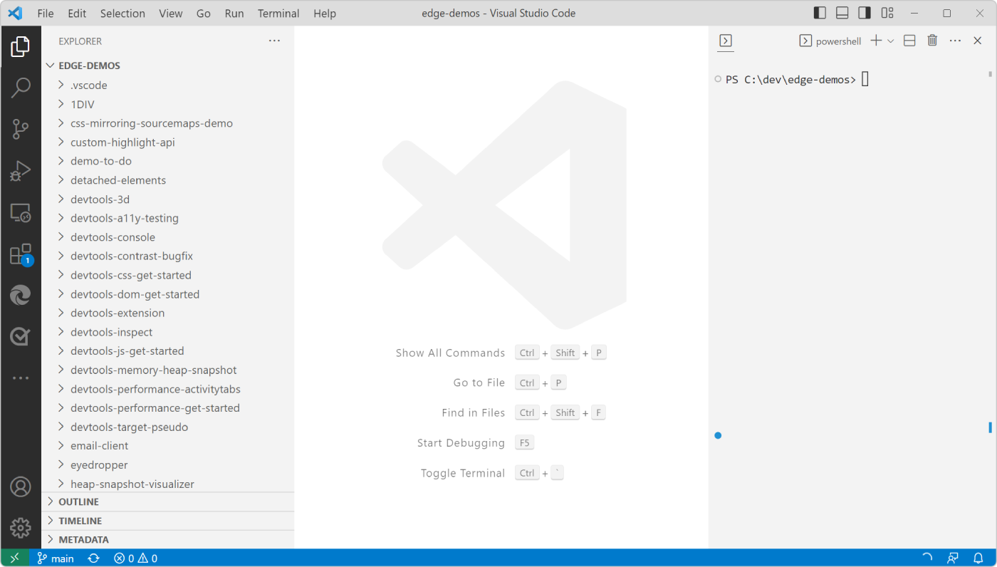 Visual Studio Code, maintenant configuré avec le code source