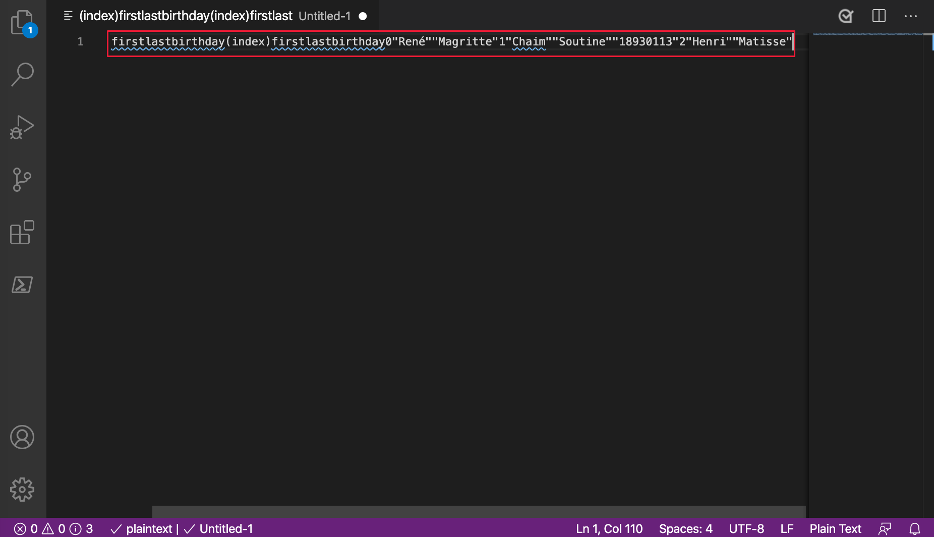 table Sortie de l’API console de Microsoft Edge 85 ou antérieure collée dans Visual Studio Code