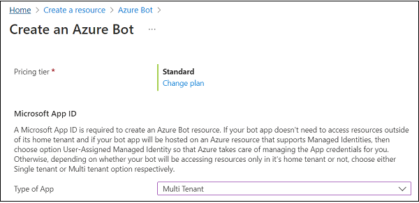 Capture d’écran montrant comment sélectionner un multilocataire pour Microsoft AppID.