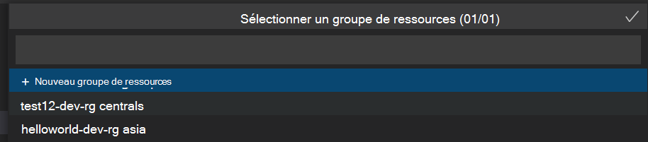 Capture d’écran montrant les ressources pour l’approvisionnement.