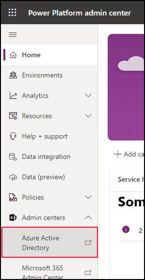 Microsoft Entra ID à partir du centre d’administration Power Platform