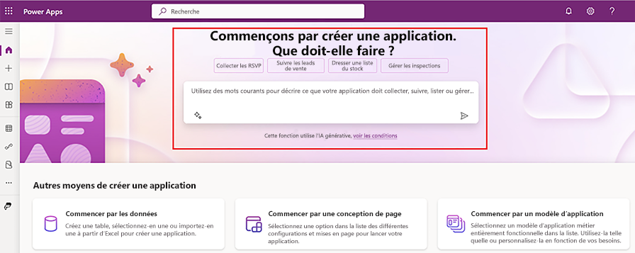 Indiquez à l’Assistant IA les informations que vous souhaitez suivre dans votre application.