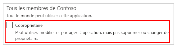 Capture d’écran qui montre où cocher la case pour le copropriétaire.