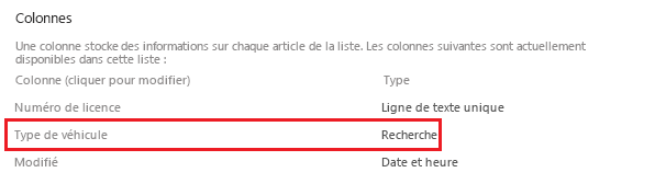 Colonne de type véhicule.
