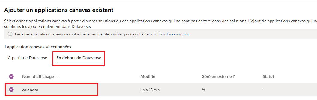 Sélectionner Ajouter l’application à une solution.