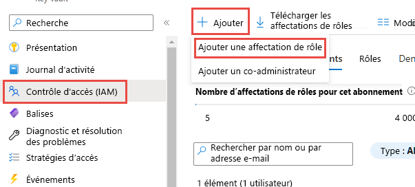 Afficher mon accès dans Azure