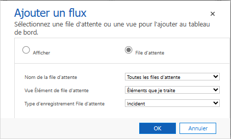 Ajouter une vignette au tableau de bord avec un flux unique.