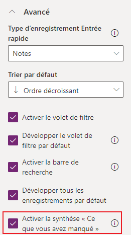 Configuration de la synthèse « Ce que vous avez manqué »