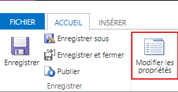 Modifier les propriétés de la ressource web.