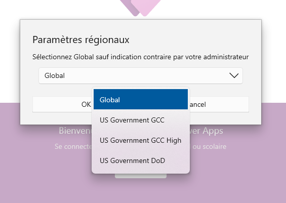 Se connecter à une autre région.