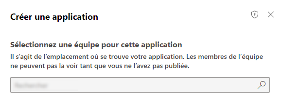 Sélectionnez Créer pour créer l’application.