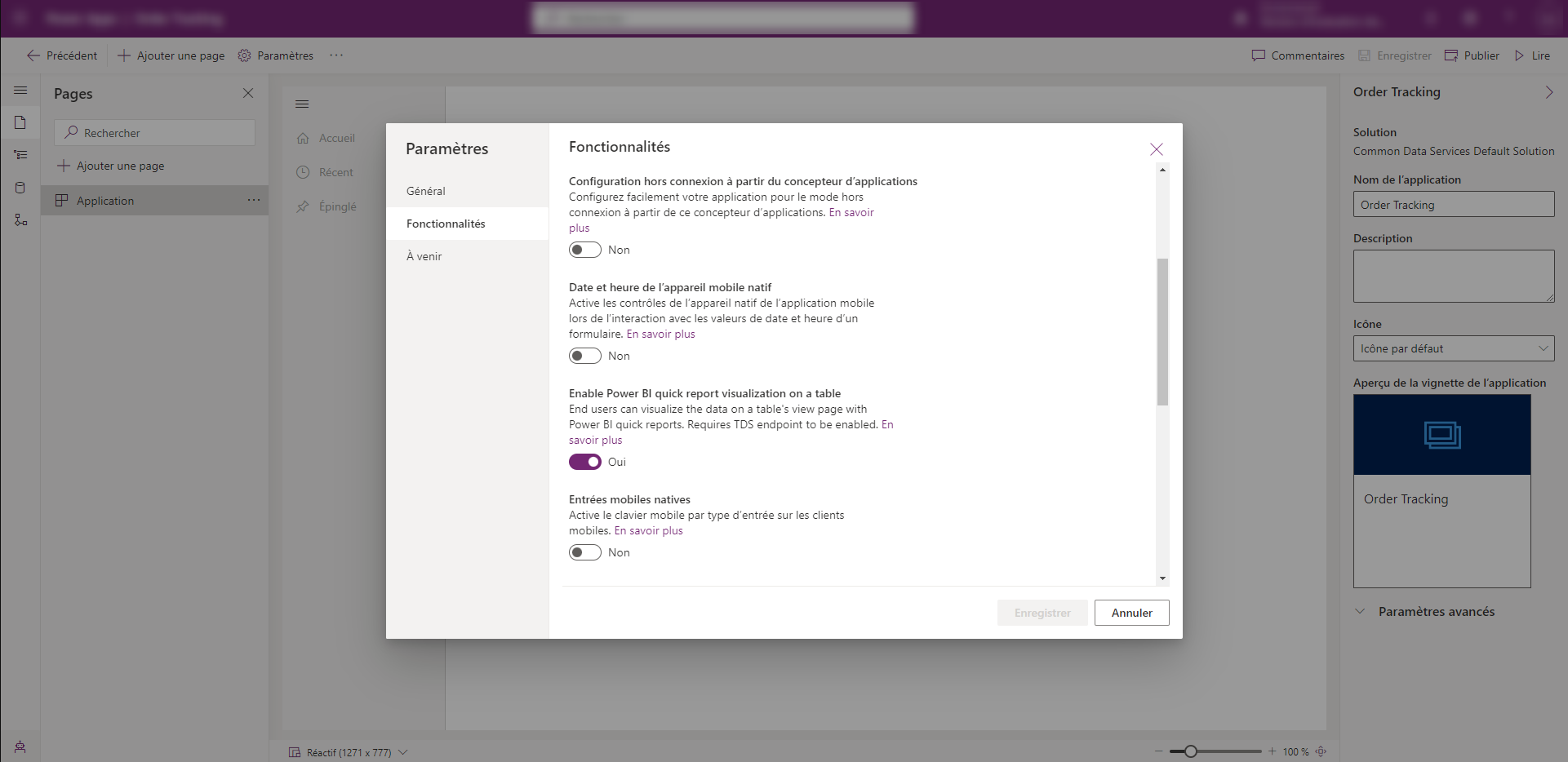 Activer la visualisation de rapports Power BI dans une table