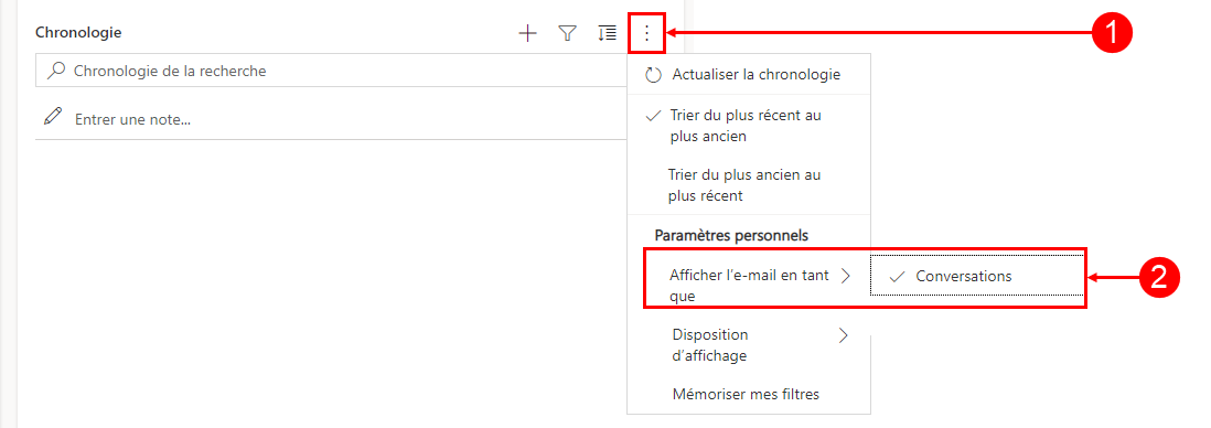 Activer la vue des e-mails en tant que conversation - option 1.