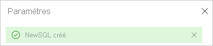  Screenshot of successful creation of SQL data source.