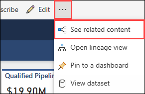 Screenshot that shows the More options dropdown menu.