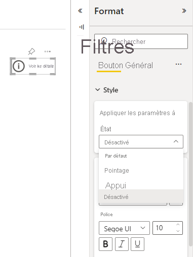 Screenshot showing customized disabled button formatting.