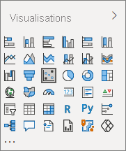 Screenshot of the visualizations in the Visualizations pane.