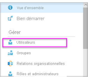 Capture d’écran de l’onglet Utilisateurs et groupes de Microsoft Entra.