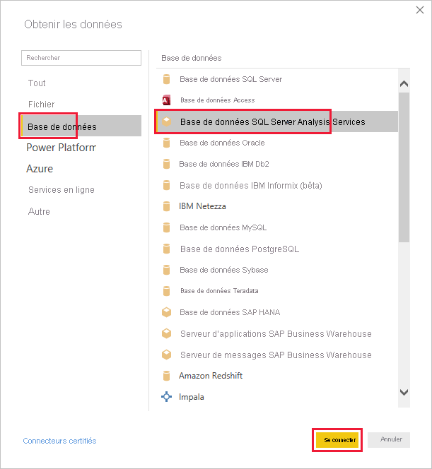 Connect to SQL Server Analysis Services Database.