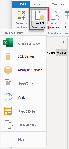 Screenshot of Power BI Desktop showing the New Source button.