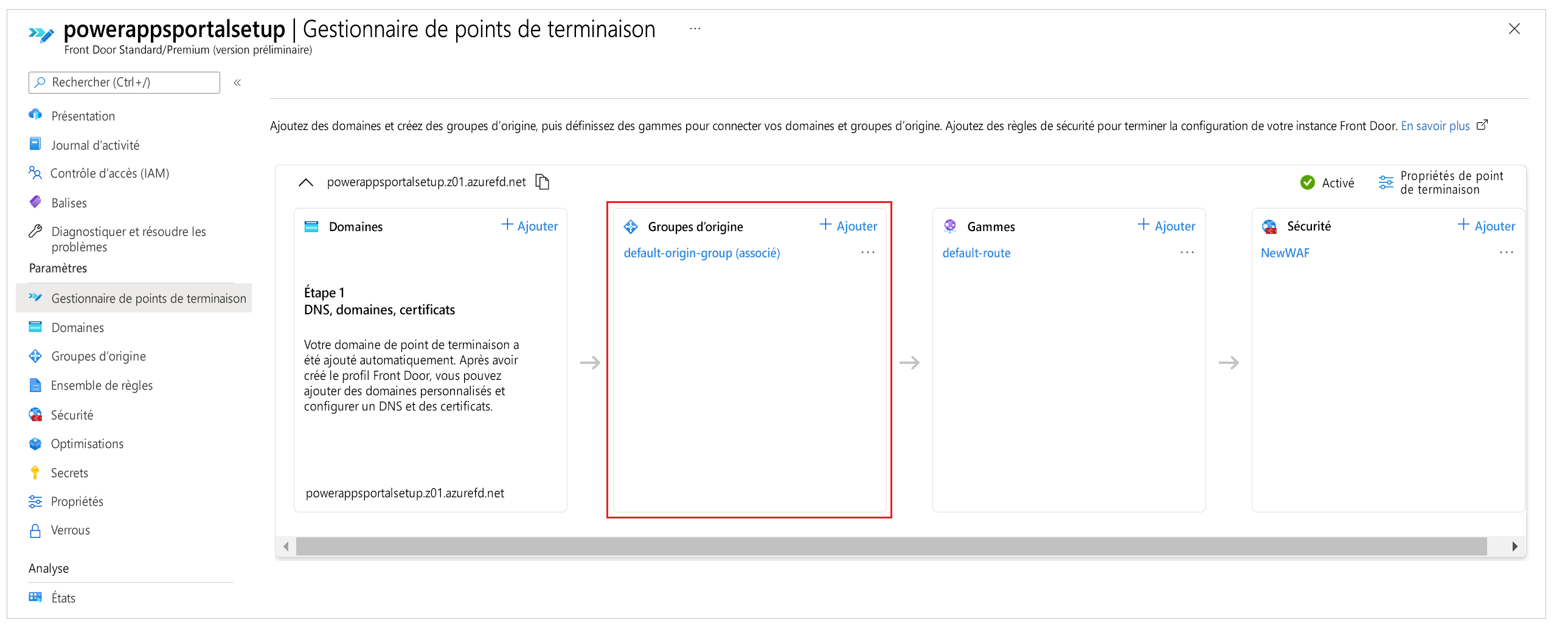 Gestionnaire de points de terminaison.