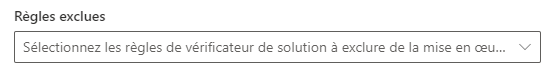 Capture d’écran des exclusions de règle de l’application du vérificateur de solutions.